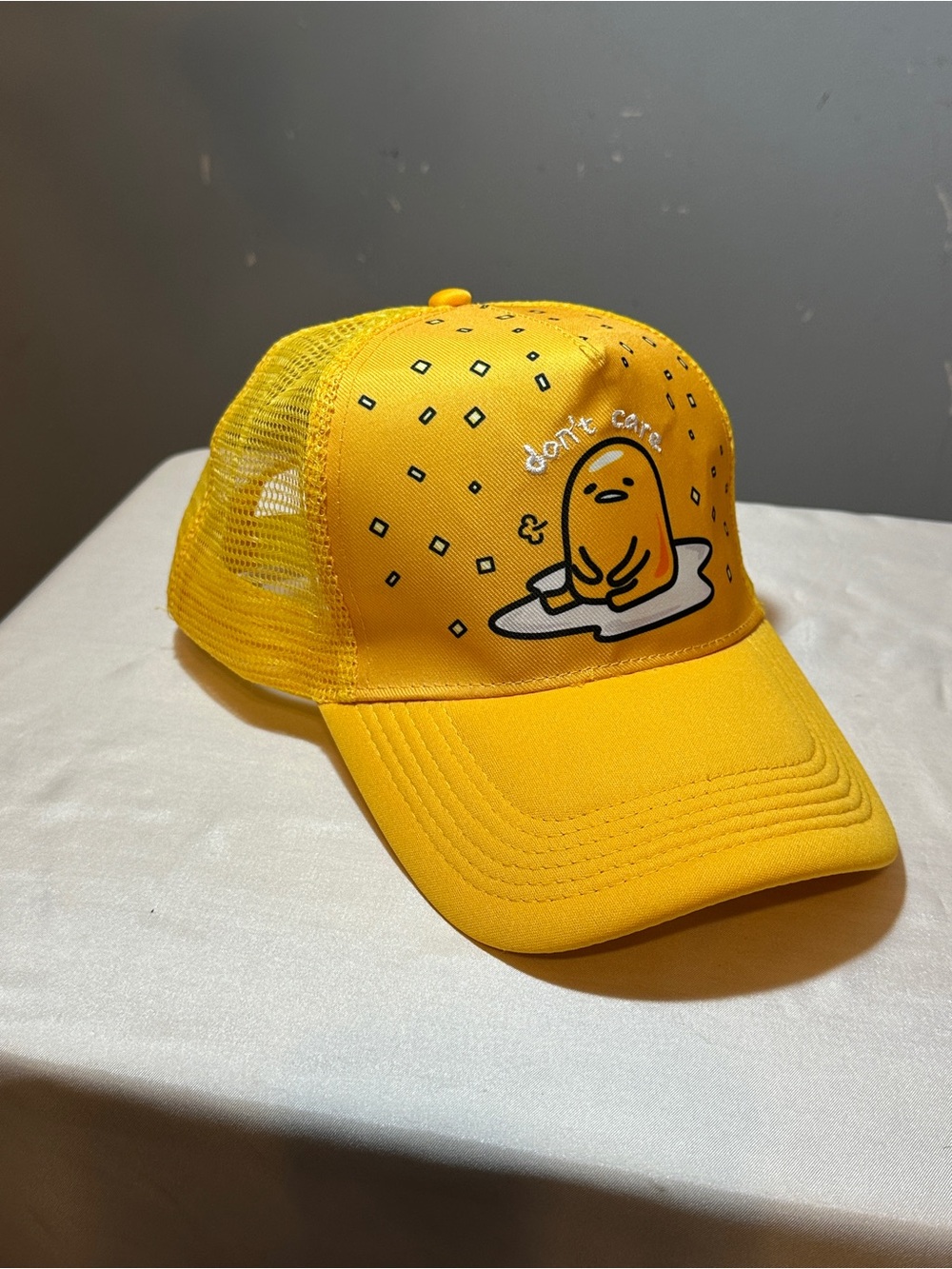 Gudetama Yellow Mesh Trucker Cap - Cute Egg Graphic